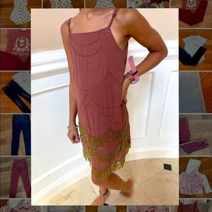 Beautiful gold beaded dress! Sleeveless